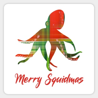 Funny CHRISTMAS Plaid Squid Sticker